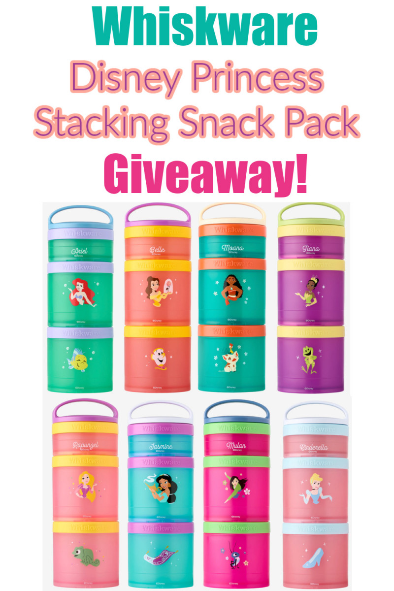 New Disney Princess 2 pack of portable, stackable snacking