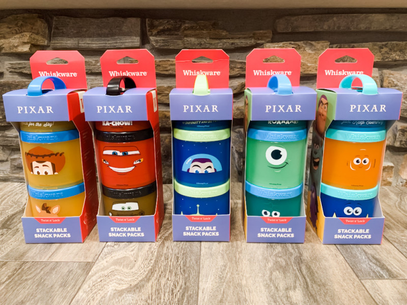 Pixar Snack Containers for Toddlers and Kids, 3 Stackable Snack