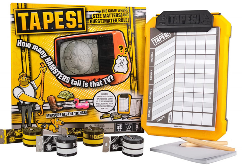 Tapes! - The Game of Wacky Measurements - How Many Hampsters Tall is That? Great for Parties and Game Night for Kids and Family - 2-4 Players, Ages 6+