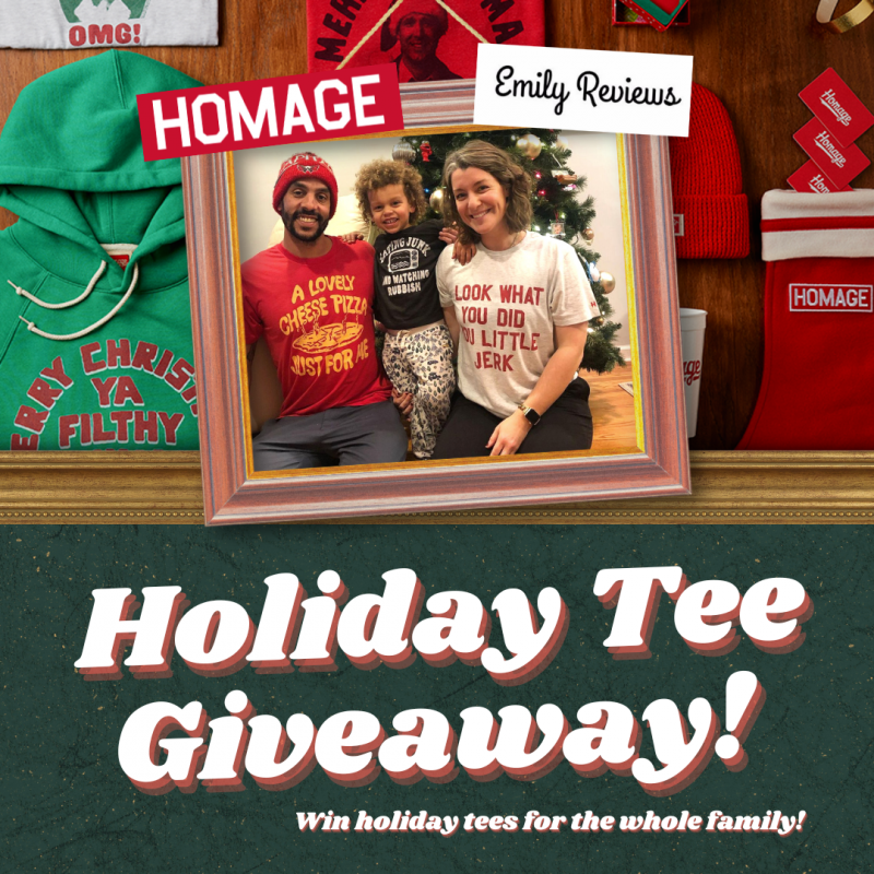 Homage family holiday tee giveaway