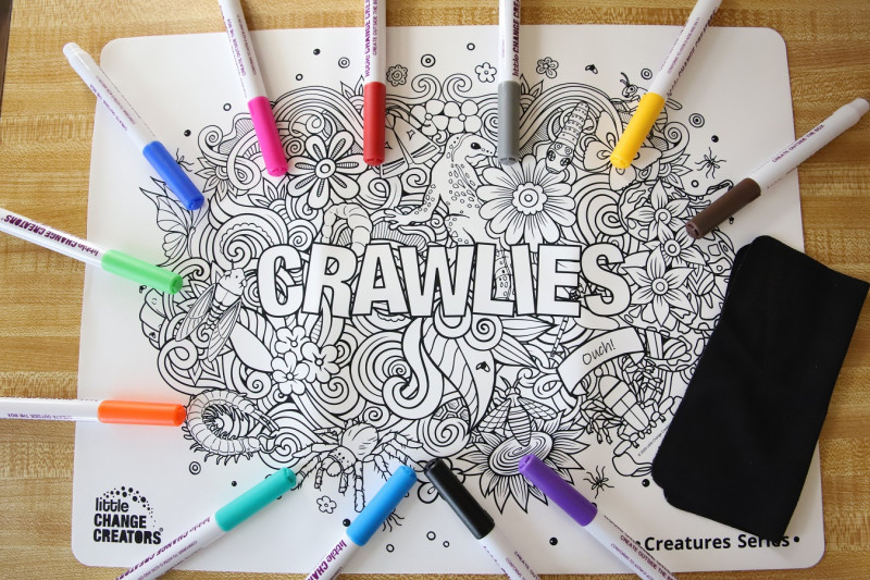 crawlies colouring mat