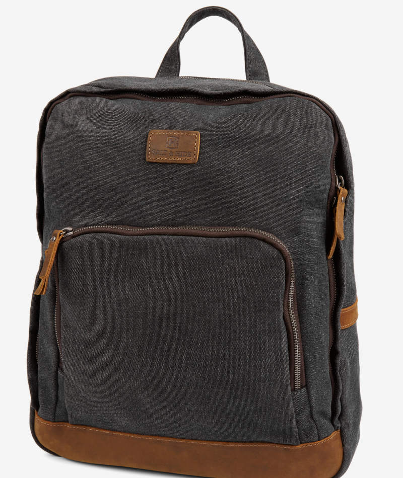 Trendhim TARPA | GRAPHITE CANVAS & TAN LEATHER BACKPACK