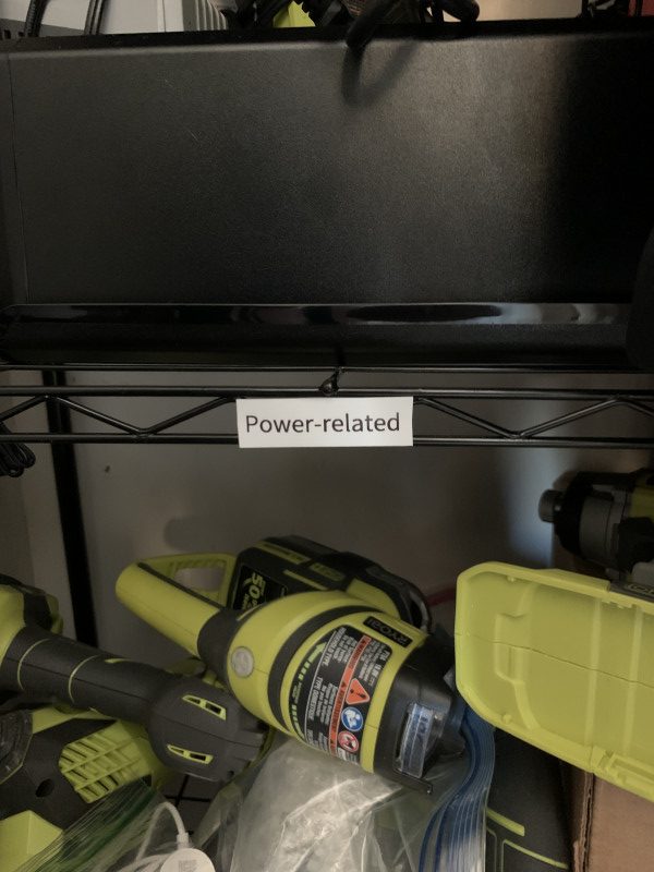 Shelf labeled Power-related