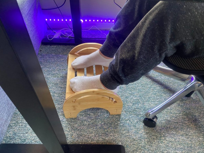 Burnt Wood Ergonomic Under-Desk Footrest