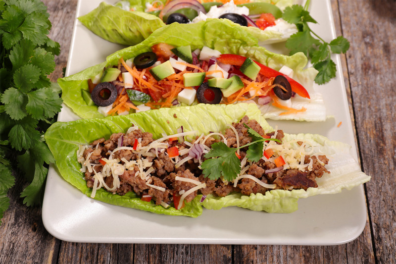 Lettuce wrap on a plate