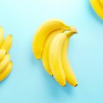 Bananas on blue background