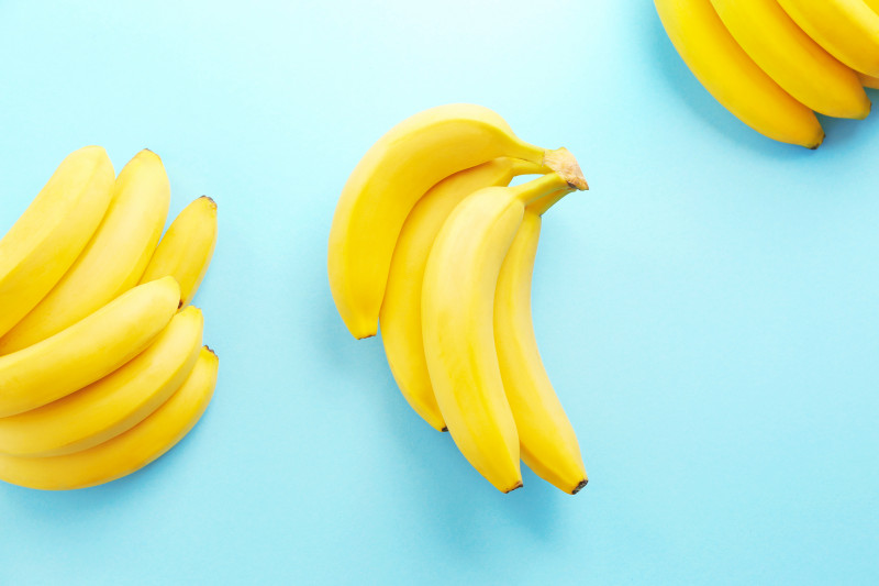 Bananas on blue background