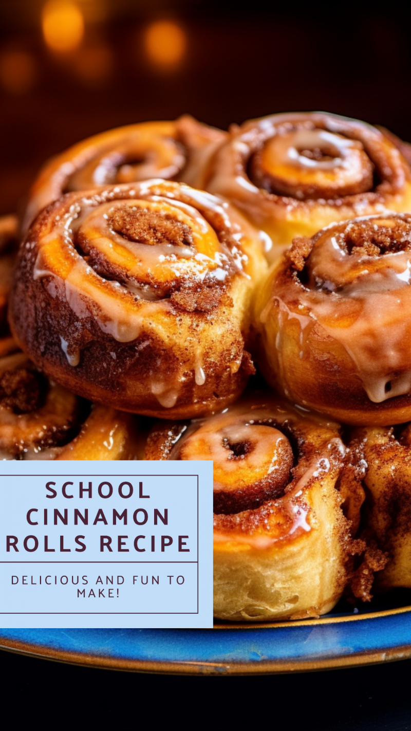 School Cinnamon Rolls Recipe Pinterest Image
