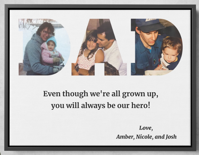 dad canvas printed memories