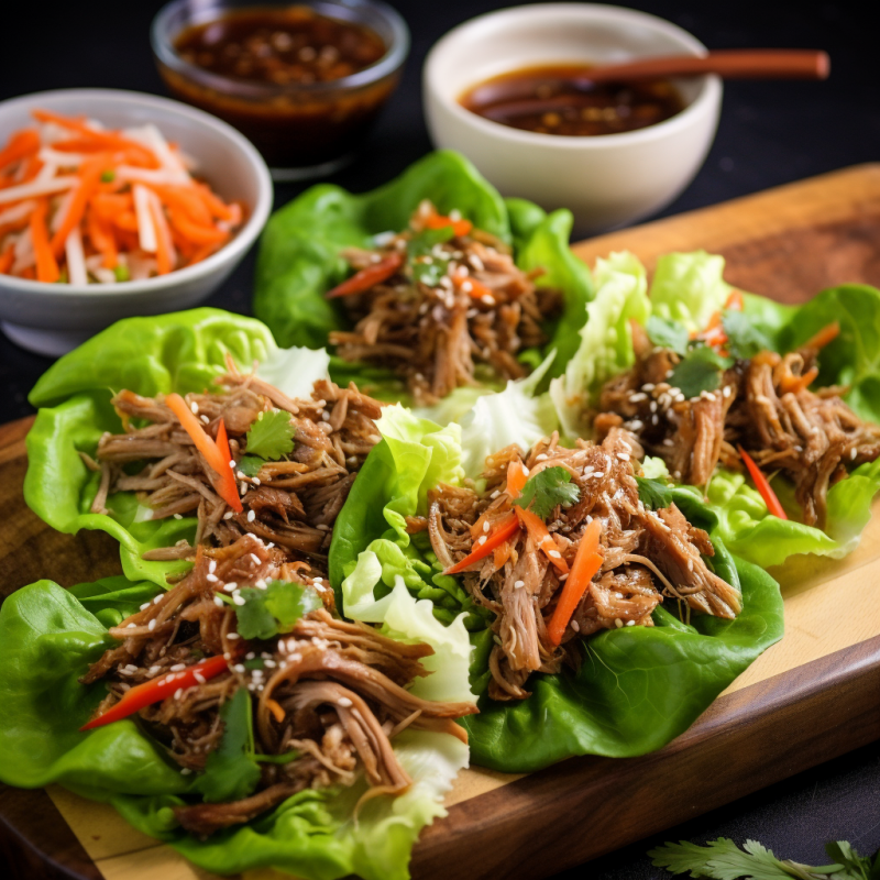 Asian Inspired Leftover Pulled Pork Lettuce Wraps