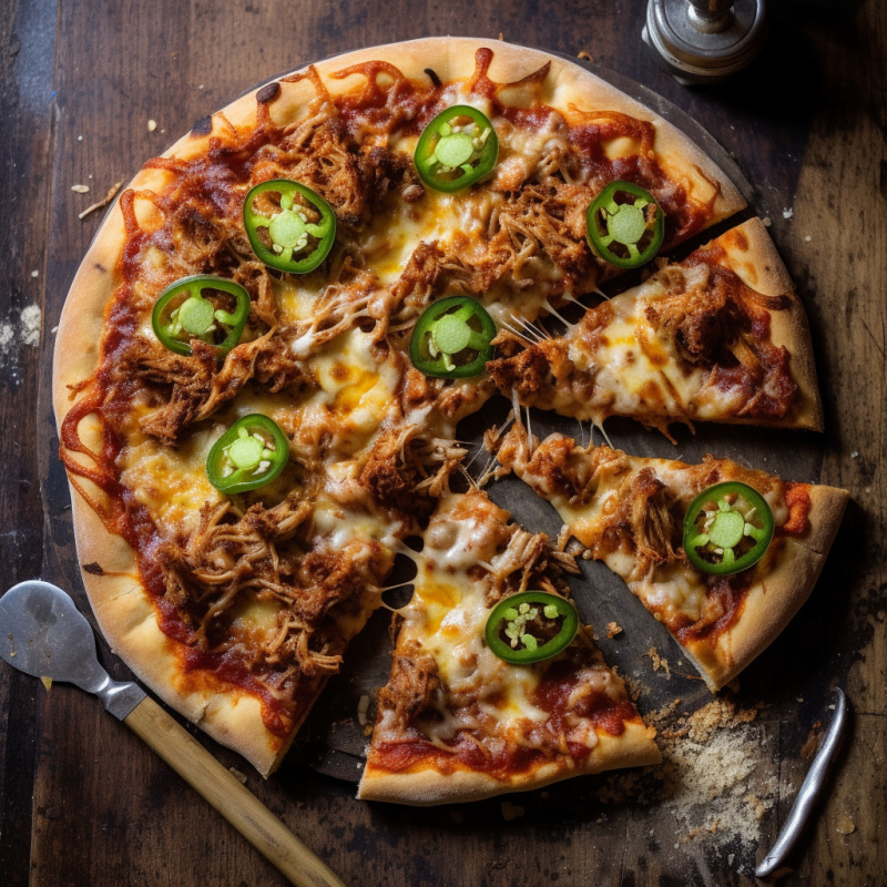 Barbecue Pulled Pork Pizza with Pickled Jalapeños 