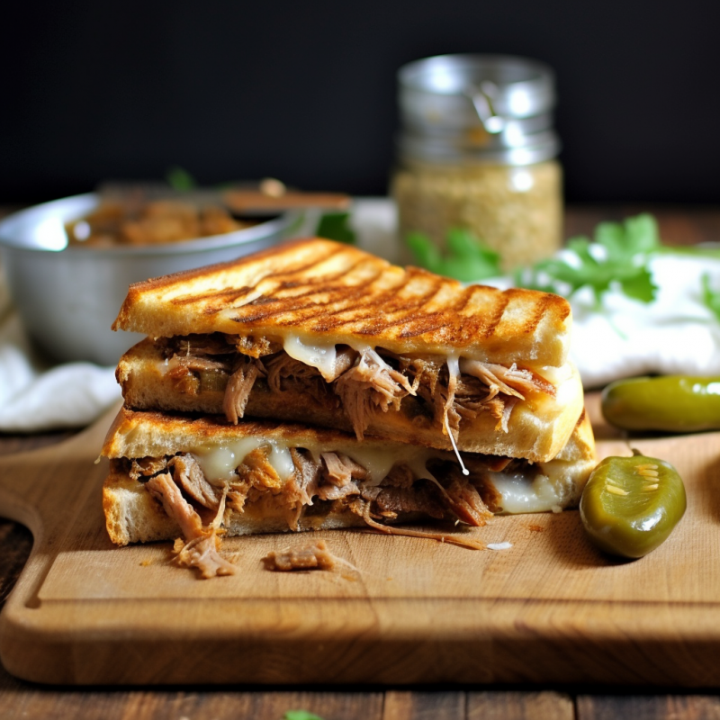 Cuban Style Leftover Pulled Pork Panini