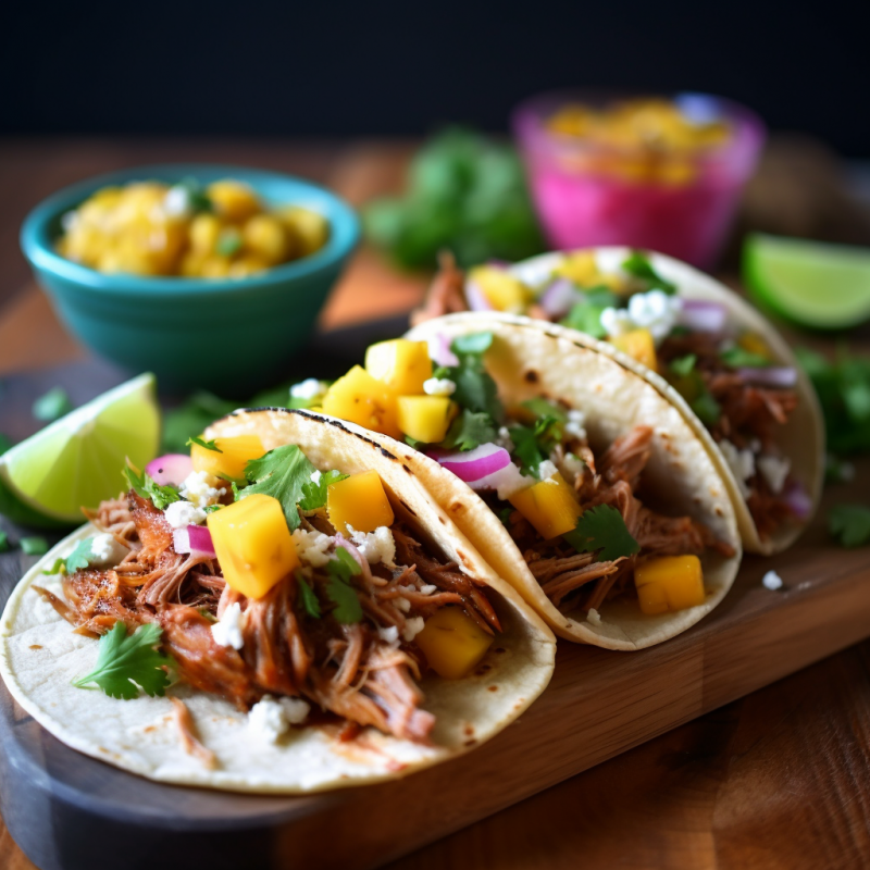 Pulled Pork Tacos with Mango Habanero Salsa