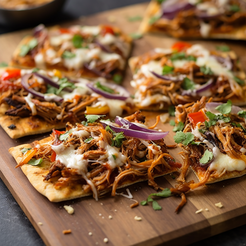 Leftover Pulled Pork and Roasted Veggie Flatbread