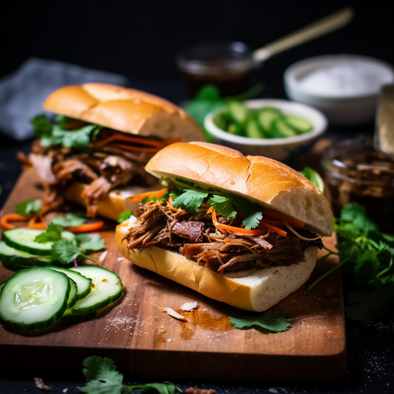 Vietnamese-Style Leftover Pulled Pork Banh Mi Sandwiches