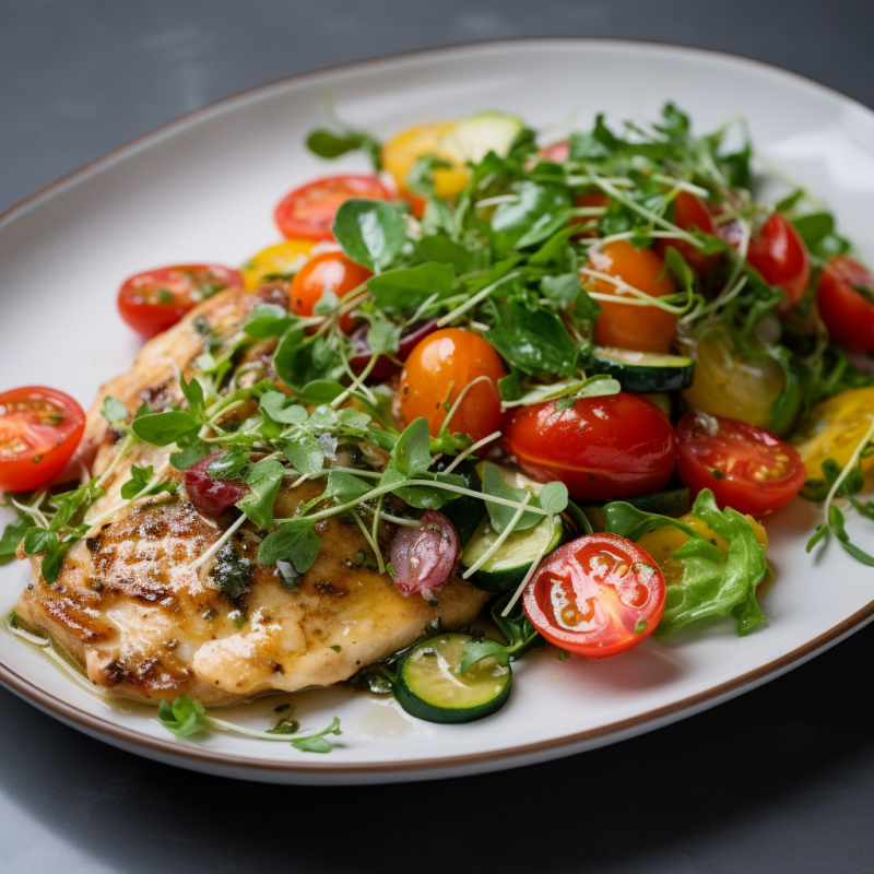 Chicken Paillard with Summer Salad