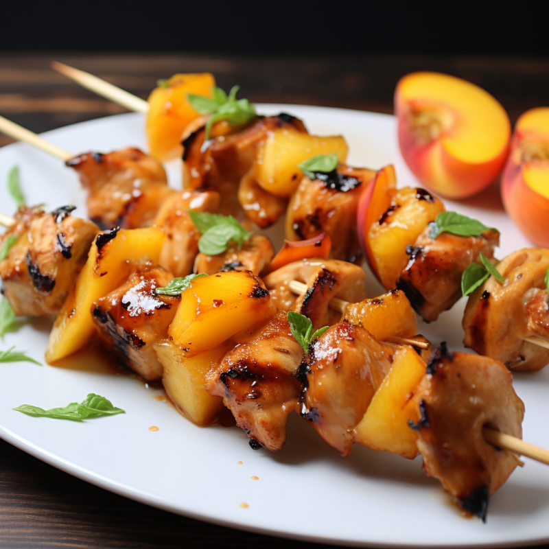 Chicken and Peach Skewers