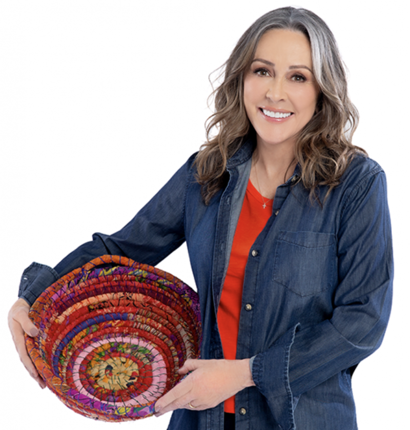 “Woven Together” recycled sari bowl by Patricia Heaton