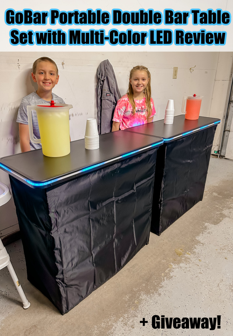 GoBar Portable Double Bar Table Set with Multi-Color LED Review + Giveaway