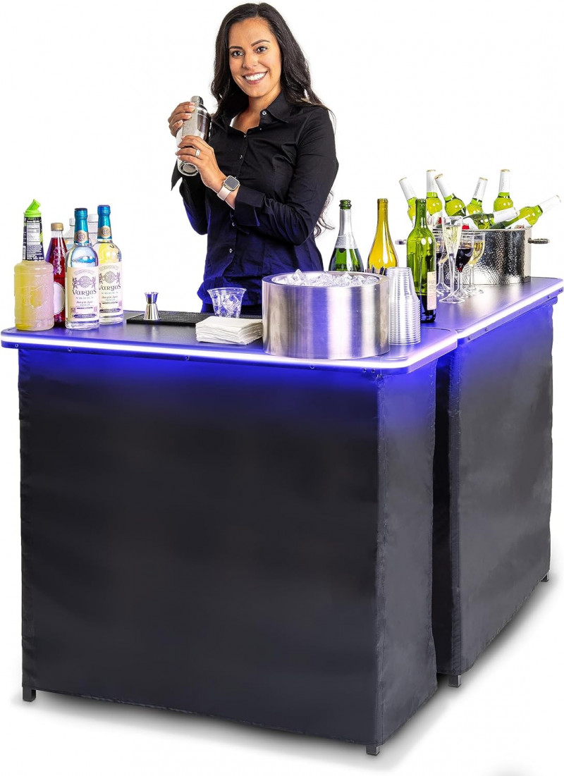 GoBar Portable Double Bar Table Set with Multi-Color LED Review + Giveaway