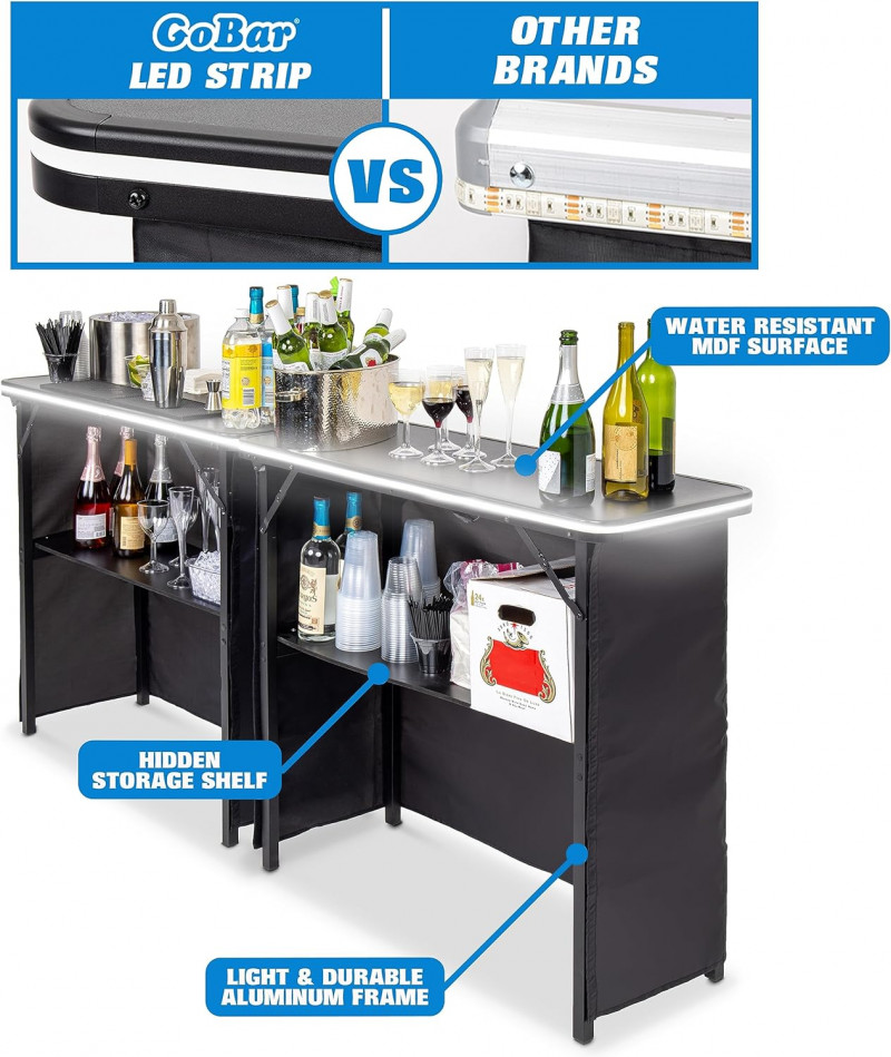 GoPong GoBar Portable Double Bar Table Set 