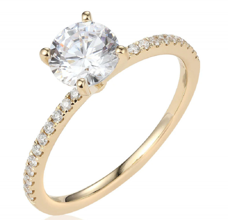 PETITE MICROPAVÉ DIAMOND ENGAGEMENT RING