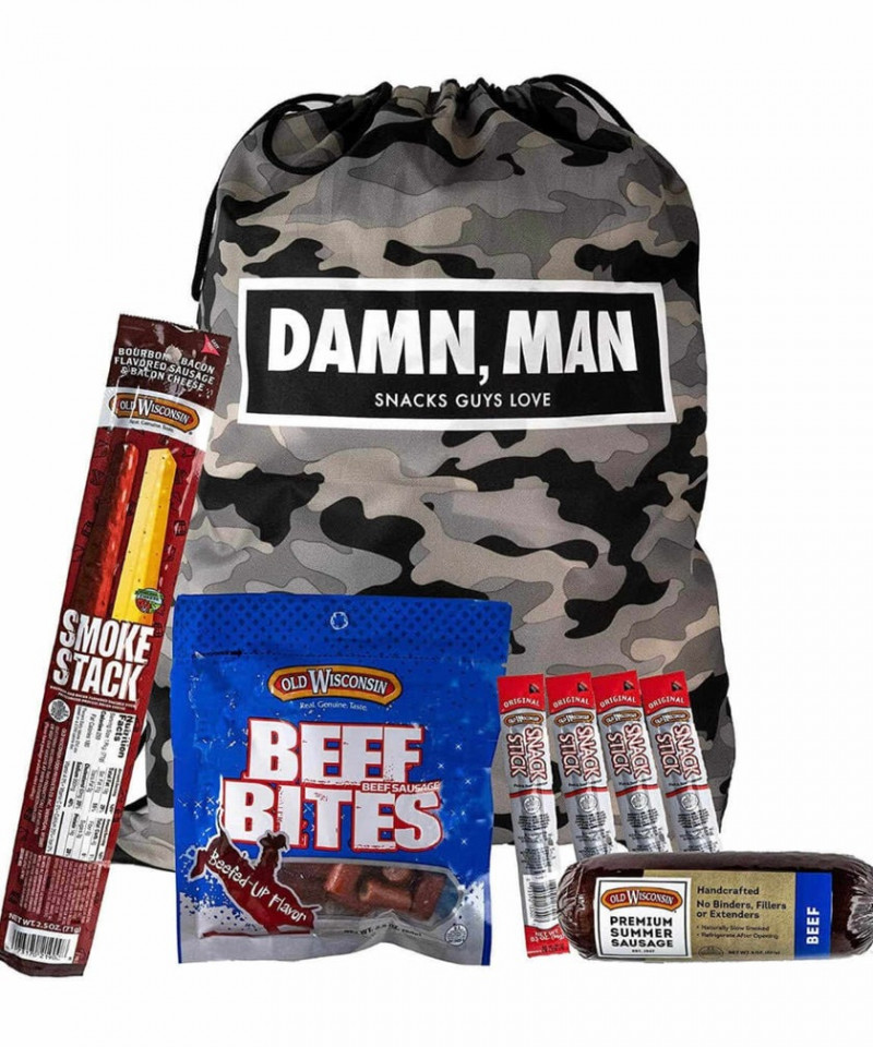 Damn man sling bag of meat snacks