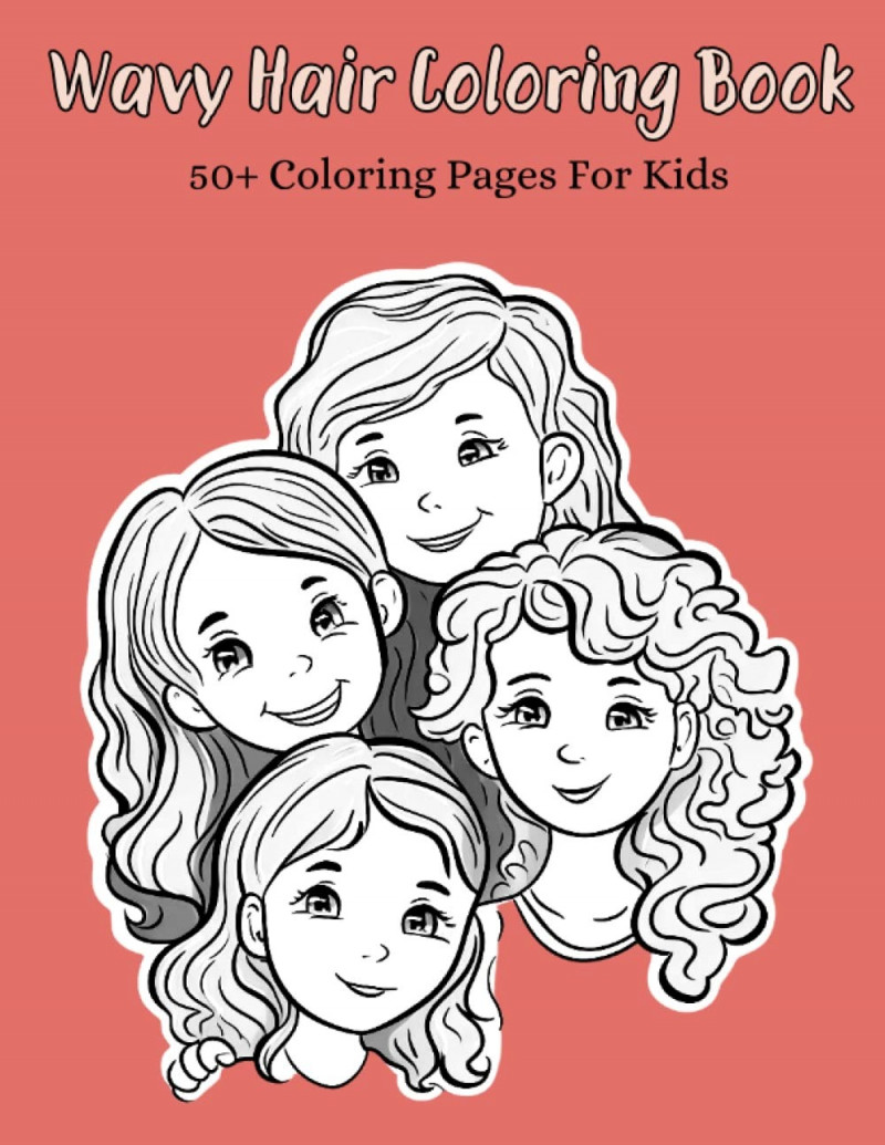 Wavy haired kids coloring book