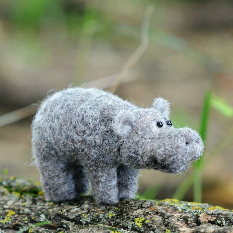 needle felting hippo kit