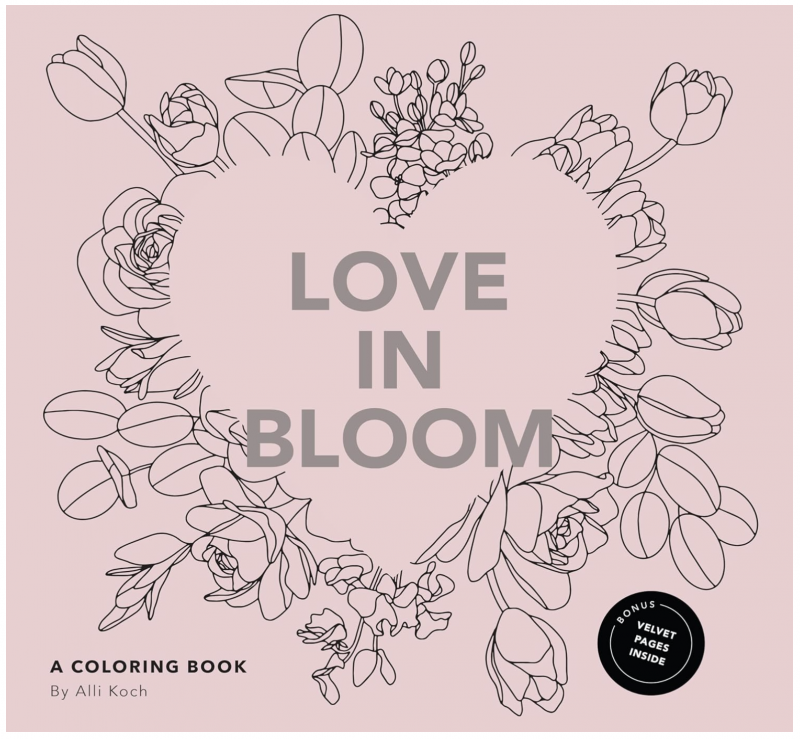 Love in Bloom: An Adult Coloring Book Featuring Romantic Floral Patterns and Frameable Wall Art