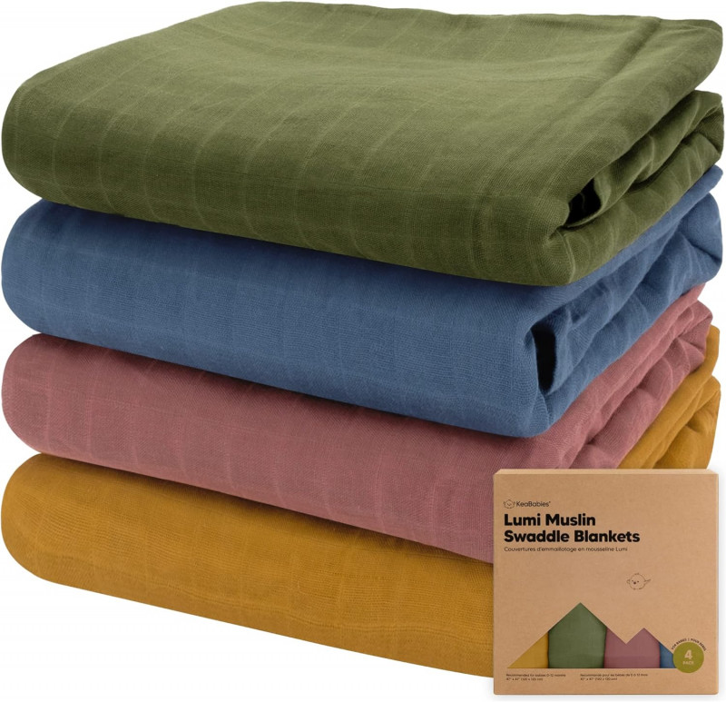 Lumi Muslin Swaddle Blankets- KeaBabies