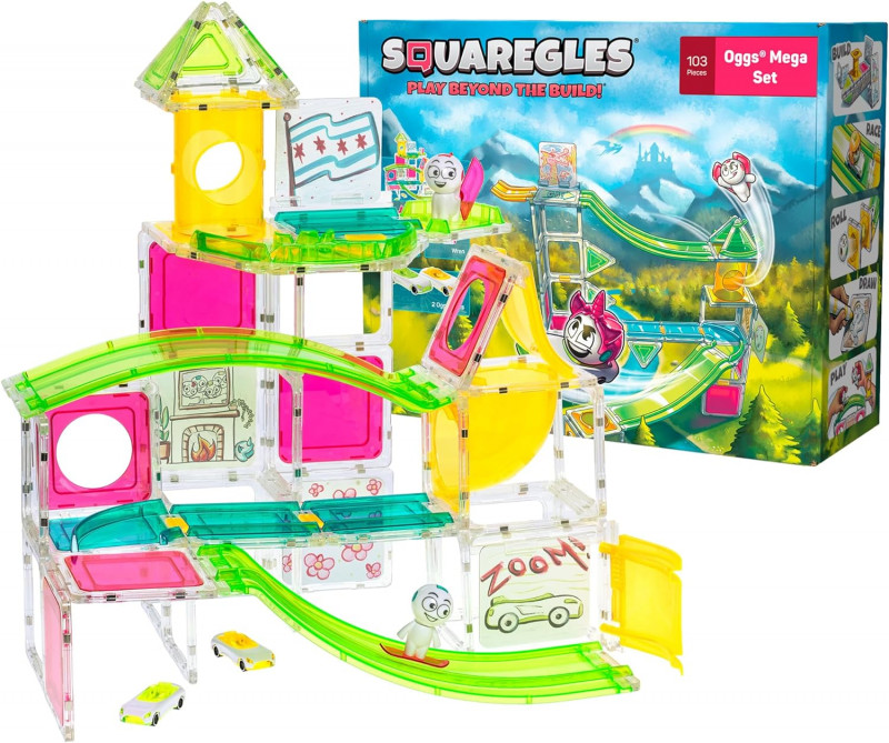 SQUAREGLES Oggs Mega Set - 103-Piece Magnetic Tiles.