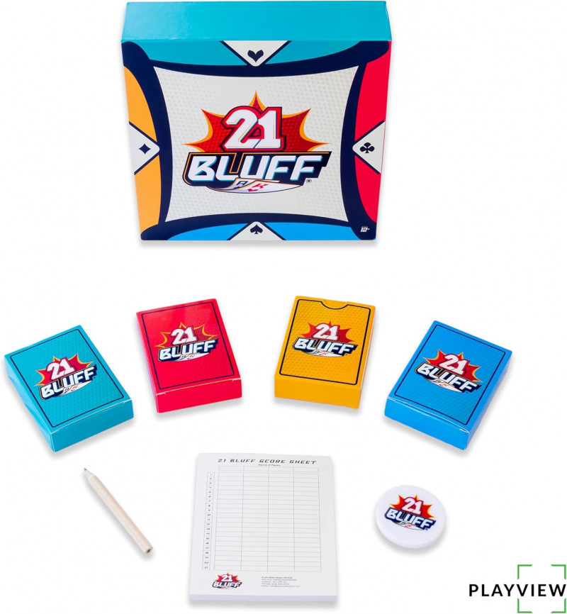  PLAYVIEW 21 Bluff - Blackjack's Wilder Cousin Multiplayer Card Game.