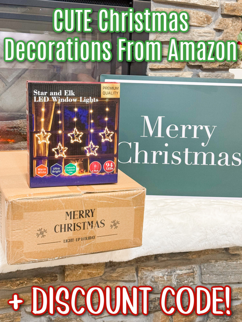 CUTE Christmas Decorations From Amazon + Discount Code - (Christmas Snowman And Curtain Lights Review).