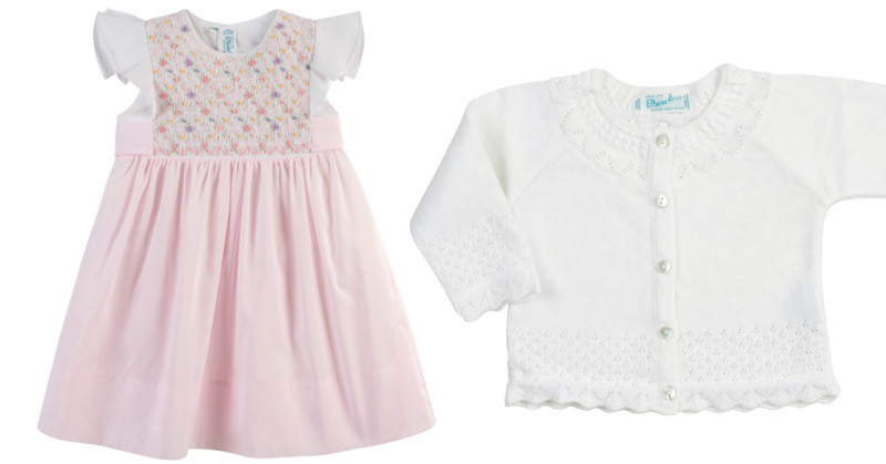 Feltman Brothers Easter Girls Floral Hand Smocked Dress and Sweater.
