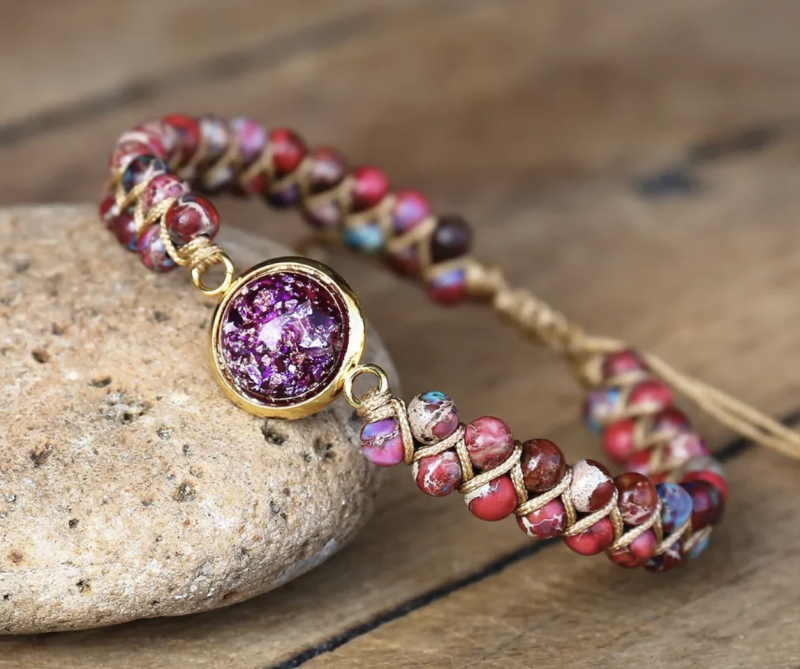 Team Planting Pink Oasis Jasper Orgone Bracelet.