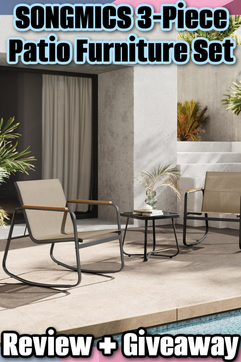 SONGMICS 3-Piece Patio Furniture Set Review + Giveaway.