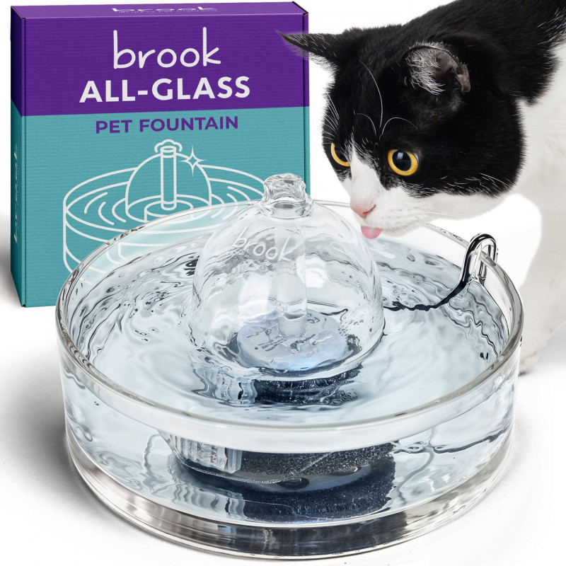 brook all glass dual filter cat fountain