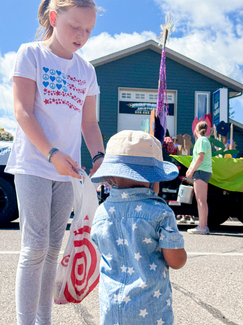 Kids at parade. Minnesota Summers For Our Farm Family.