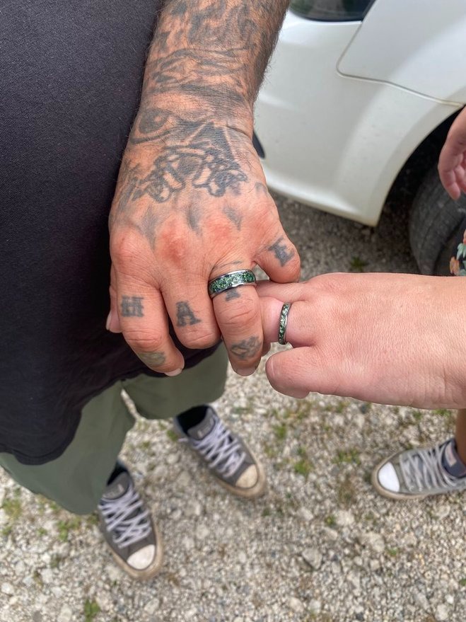 The Billings moss agate rings