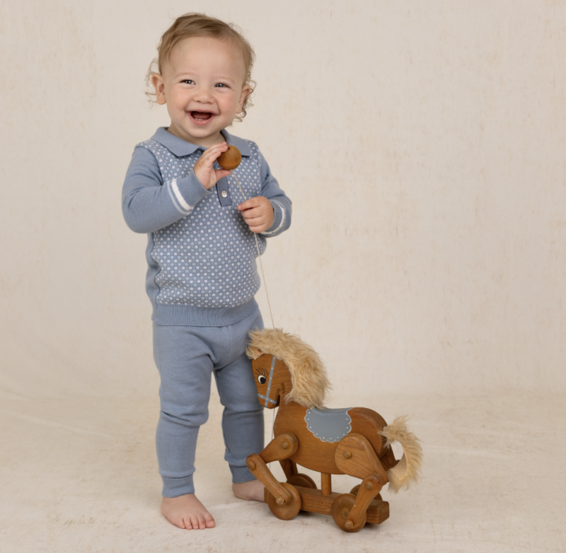 Feltman Brothers Boys Geo Knit Polo Set.