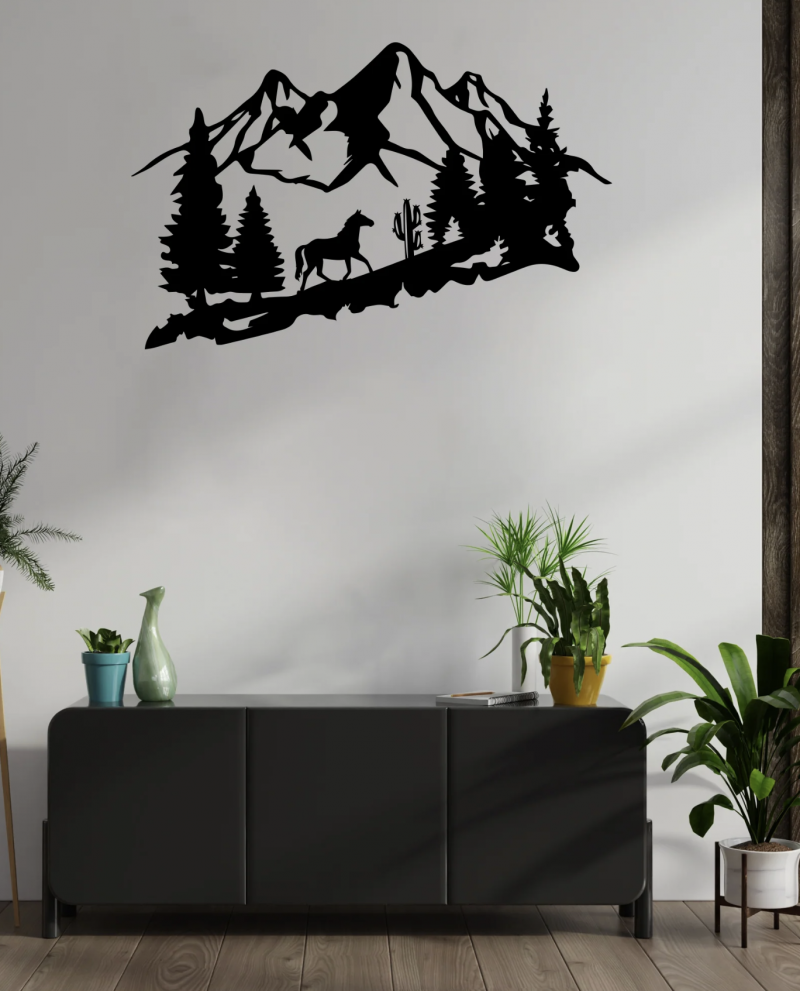 Metalplex Wall Art- Mountain Horse - Metal Wall Art.