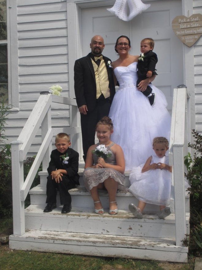 Erica's family on her wedding day