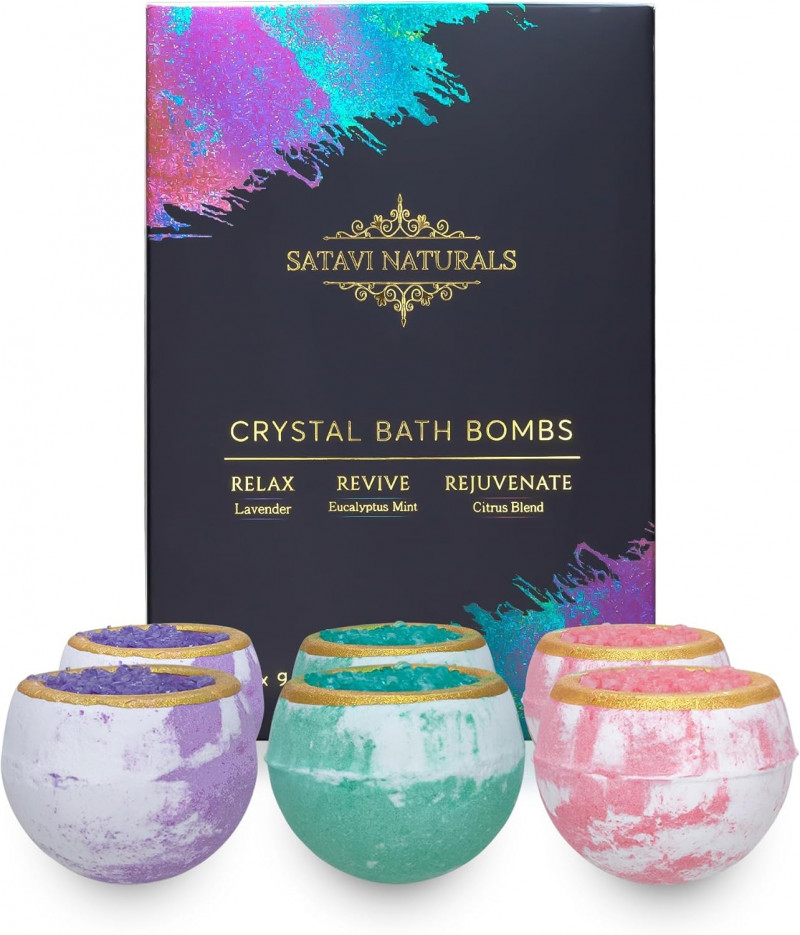 Satavi Naturals Crystal Bath Bombs Gift Set.