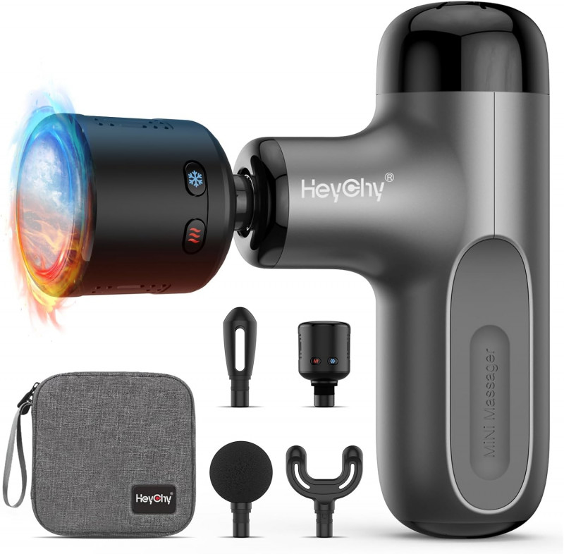 HeyChy Mini Massage Gun with Heat and Cold.