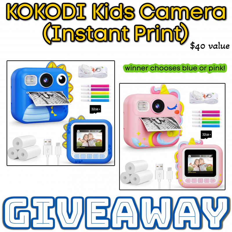KOKODI Kids Camera Instant Print Giveaway.