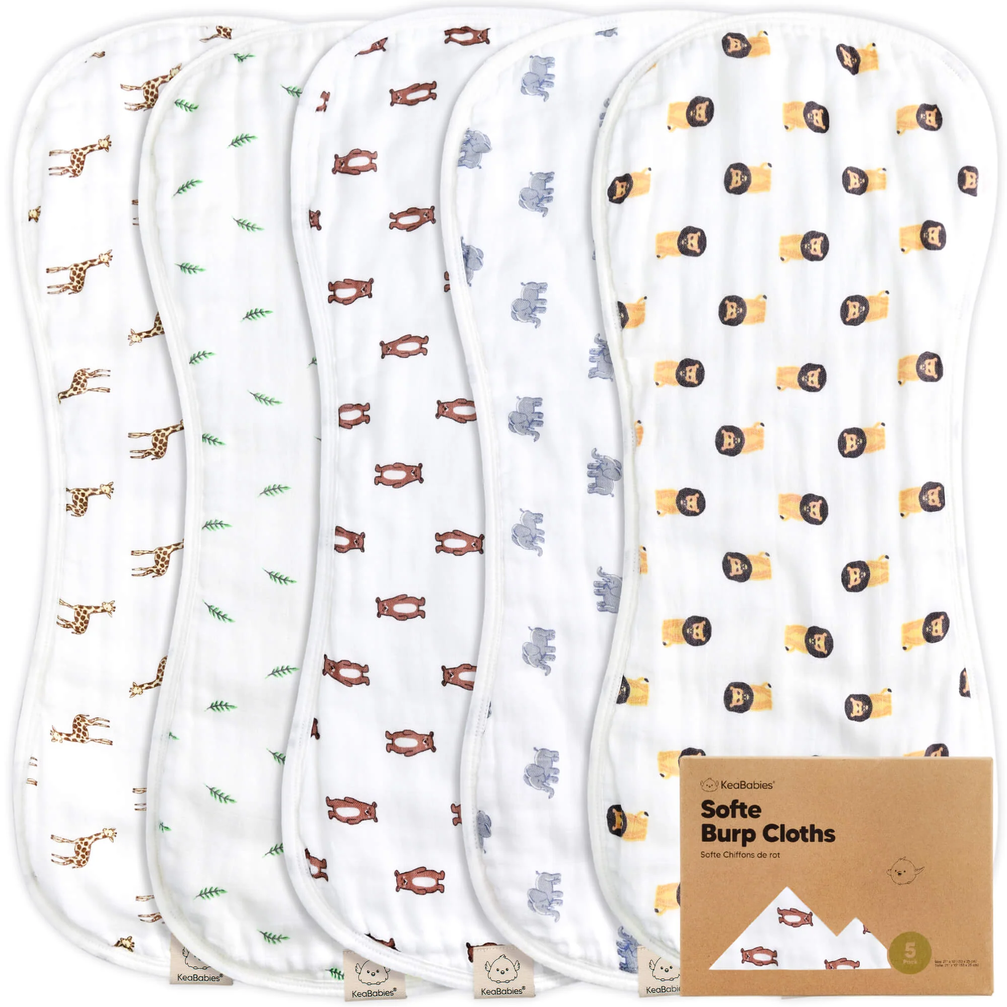 KeaBabies Softe Muslin Baby Burp Cloth.