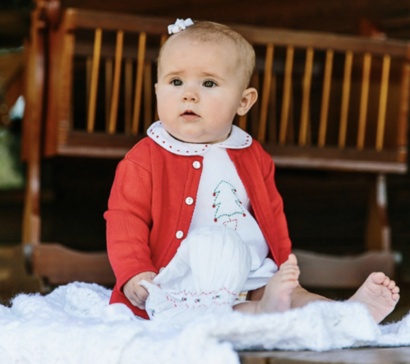 Feltman Brothers Holiday Red Knit Cardigan.