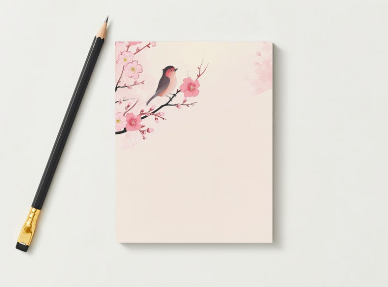 Cherry blossom notepad