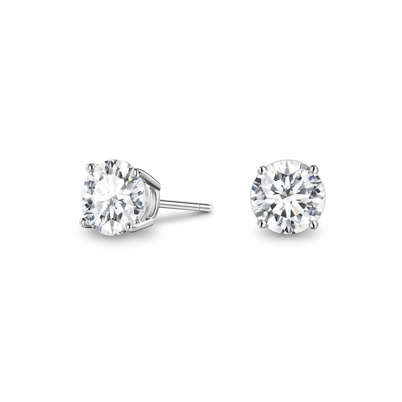 Round Moissanite Solitaire Stud
